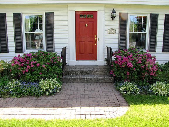 Brick walk with granite step