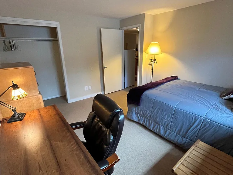 There is no longer a desk in the room.