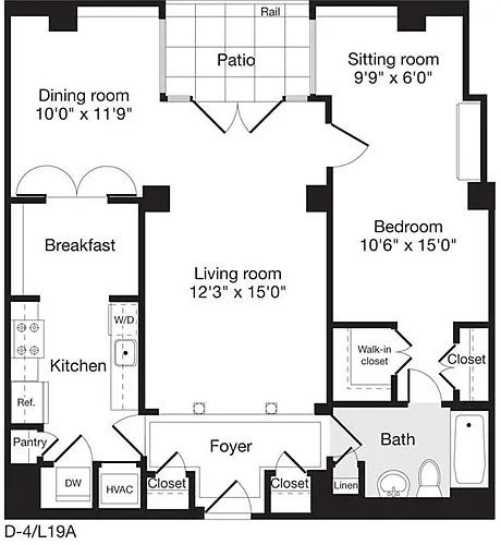 Floor plan 1 Bedroom KK