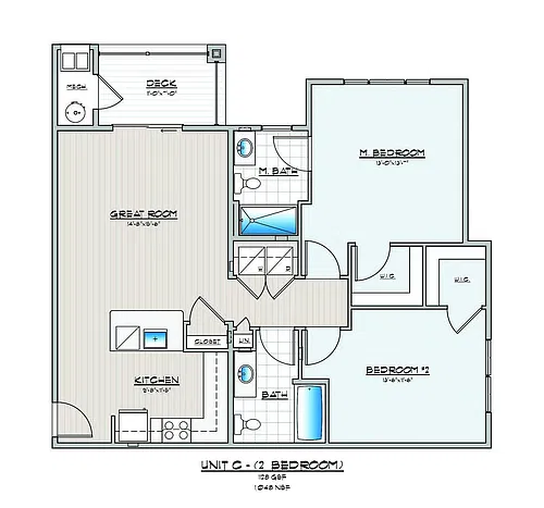 Floor plan 2 Bedroom 2 Bathroom S