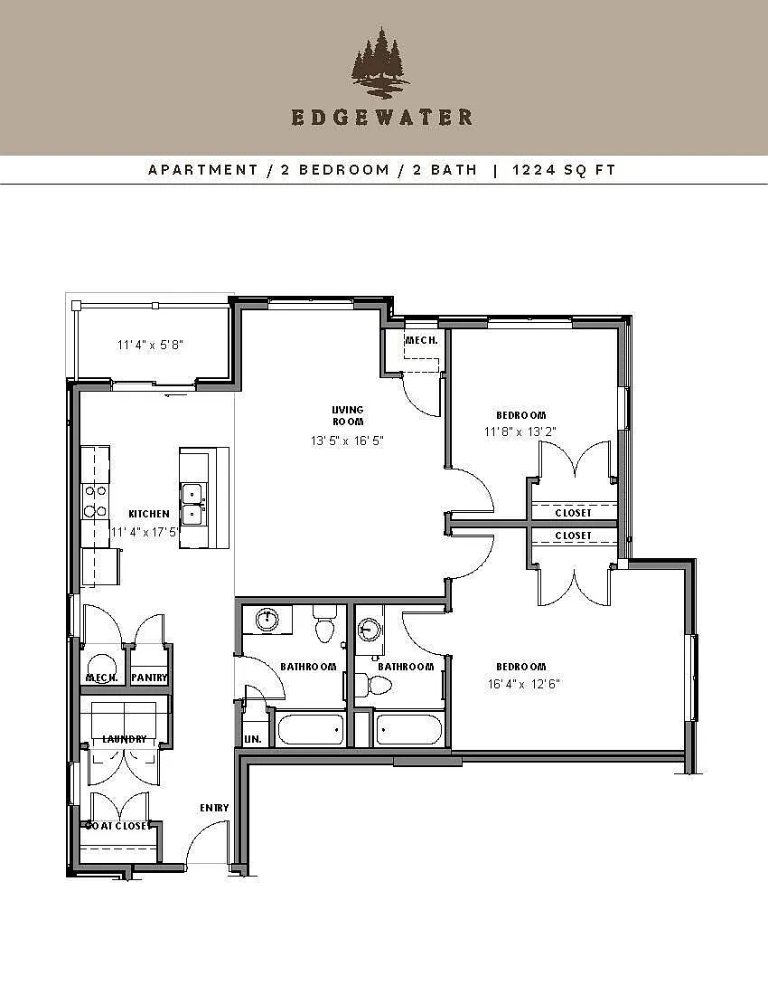 Floor plan 2 Bedroom Apartment