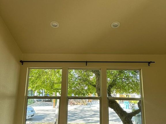 Living room with two skylights