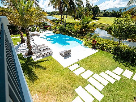 Pool area, golf course view