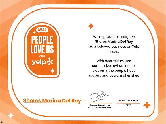 2023 Yelp People Love Us Award! Thank you!
