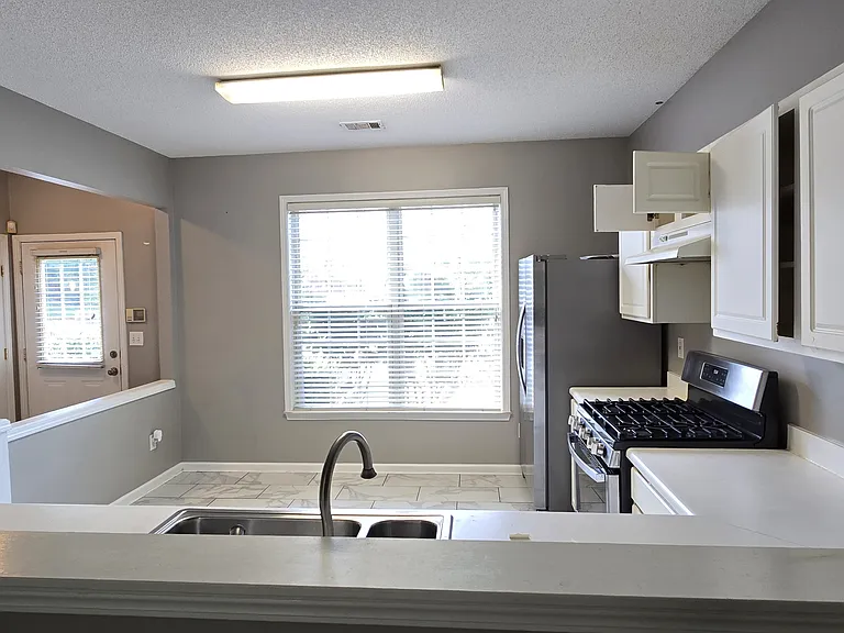 kitchen and entrance from living room view