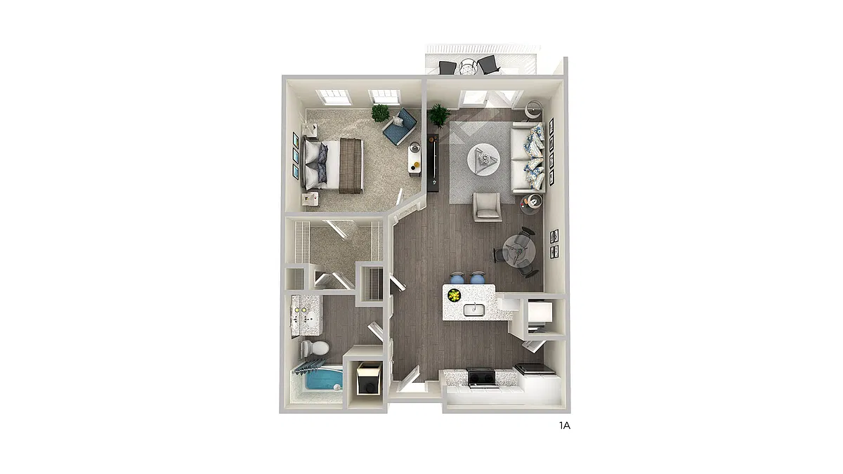 Floor plan A1 - 1 Bed | 1 Bath - Signature