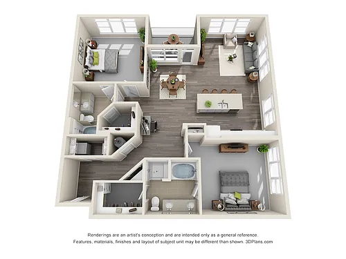 Floor plan B2-3B - 2 Bedroom