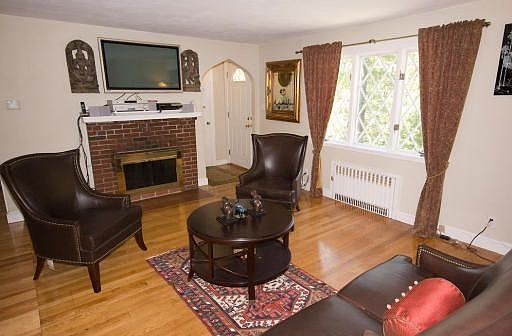 Living room with fireplace