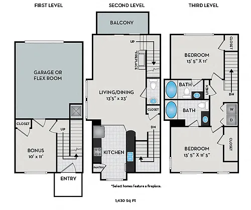 Floor plan Burgundy/Bordeaux