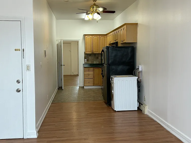 view of living room looking onto the kitchen