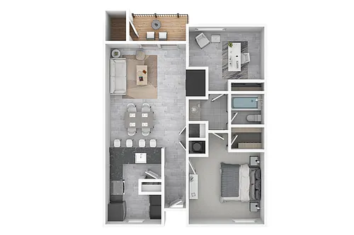 Floor plan A4 - Two bedroom/One bath