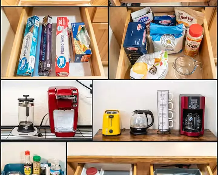 Fully-stocked kitchen for your homecooked meal.