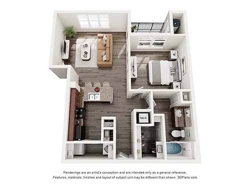Floor plan 1X1-767
