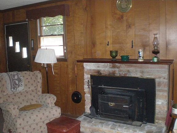 Den with fireplace