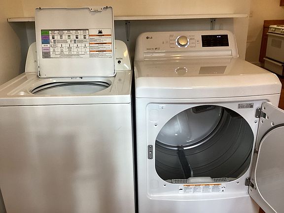 New washer, gas dryer.