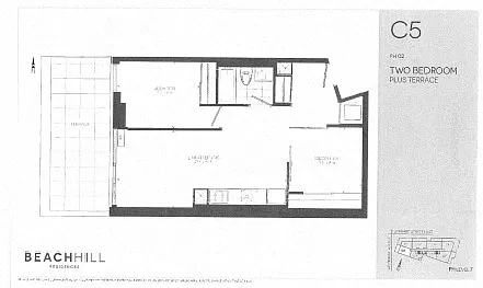 Floor plan 2 Bed 1 Bath B