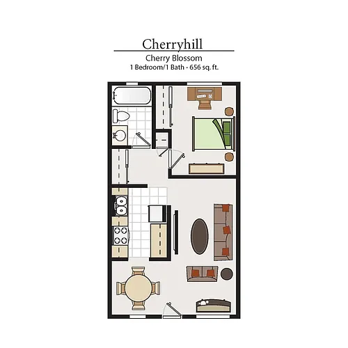 Floor plan 1x1 - Plan B Renovated