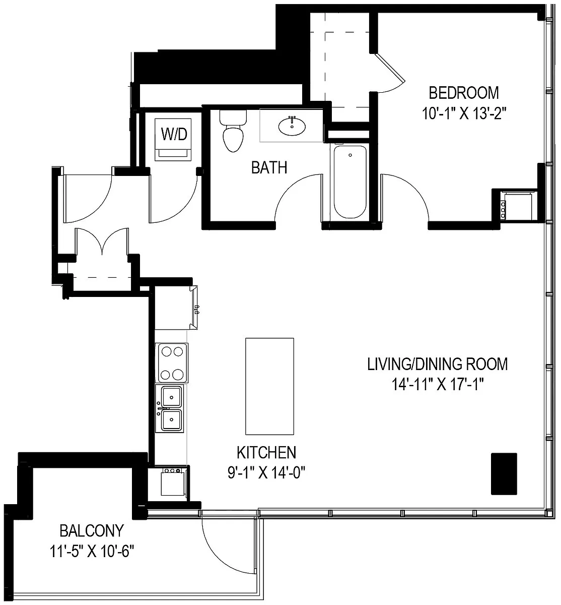 Floor plan 1 Bed/1 Bath-13