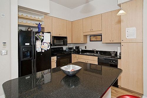 Black granite counter