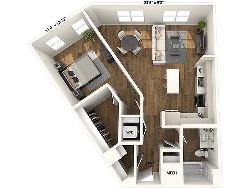 Floor plan A11-874sf-FinishIV