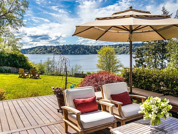 An expansive deck is perfect for outdoor entertaining.