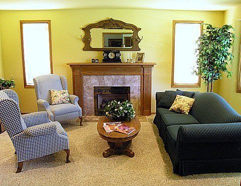 The gas fireplace in the living room provides real heat on cold winter nights. Unseen in the photo i