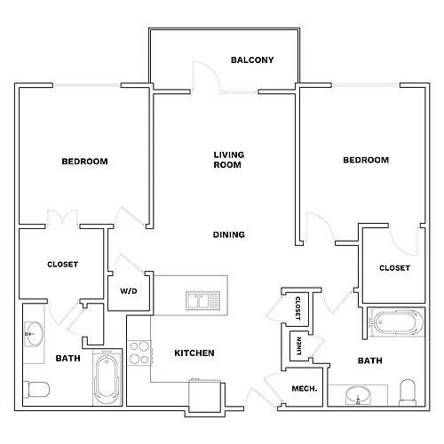 Floor plan B1 X 2X2