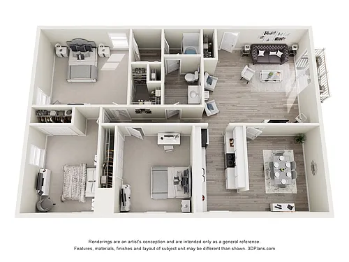 Floor plan Three Bedroom Type S