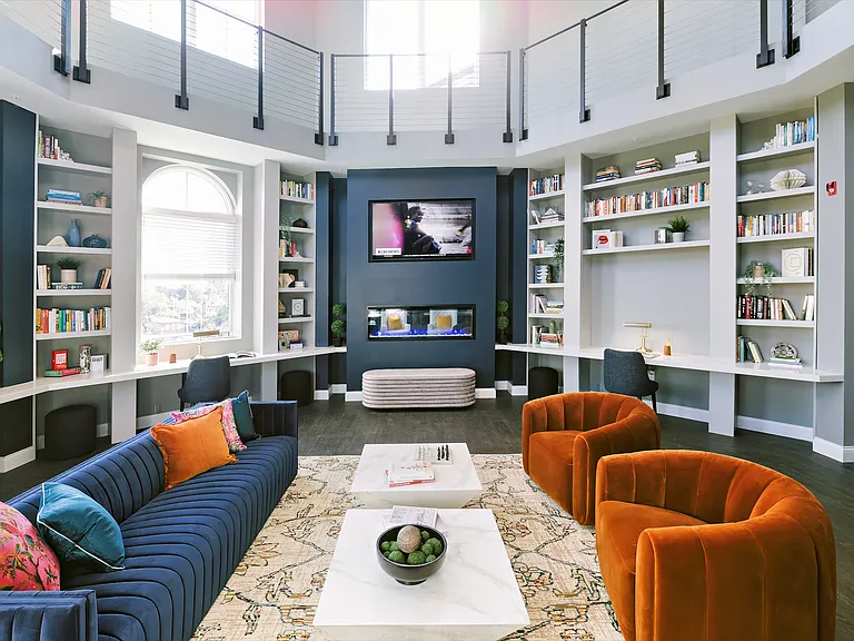5th Floor Library is filled with books, games, a vinyl record player, and Community TV.