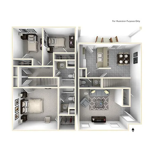 Floor plan 3 bedroom 2.5 bath