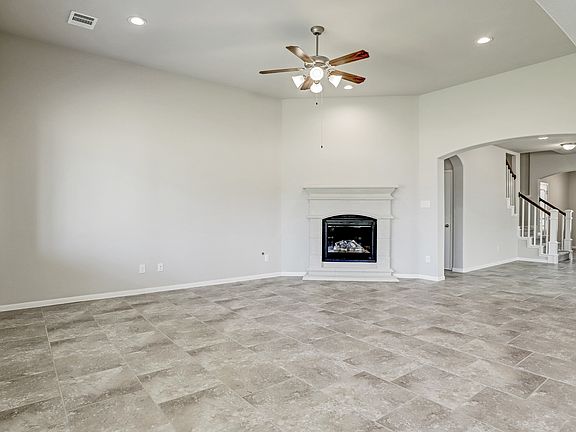 Great room with corner fireplace