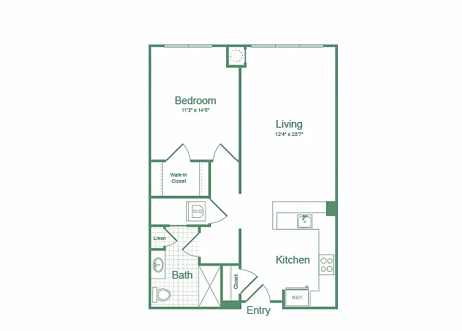 Floor plan One Bedroom A1