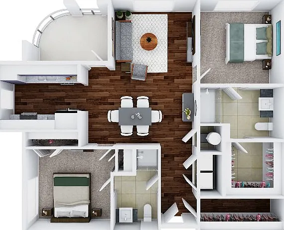 Giotto 2A | 2 bed / 2 bath Giotto 2A | 2 bed / 2 bath