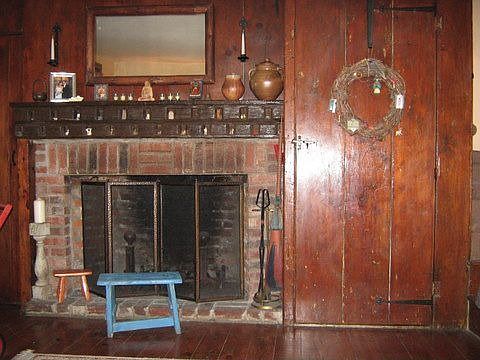 Living with wood burning fire place