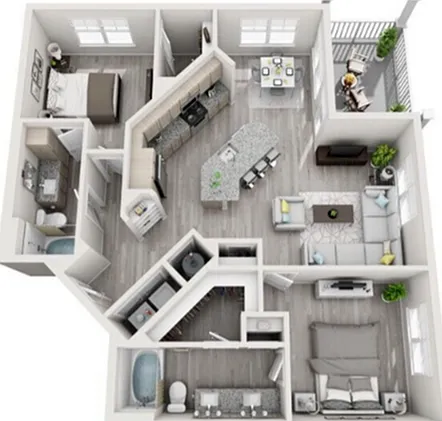 Two Bedroom Floor Plan Two Bedroom Floor Plan