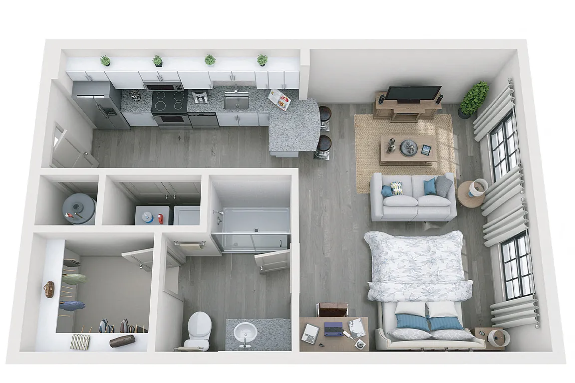 Floor plan Pabodie Studio