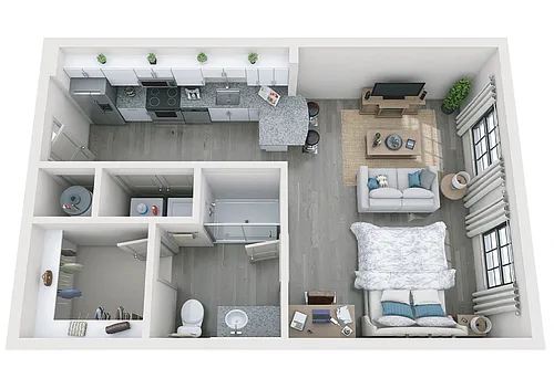 Floor plan Pabodie Studio