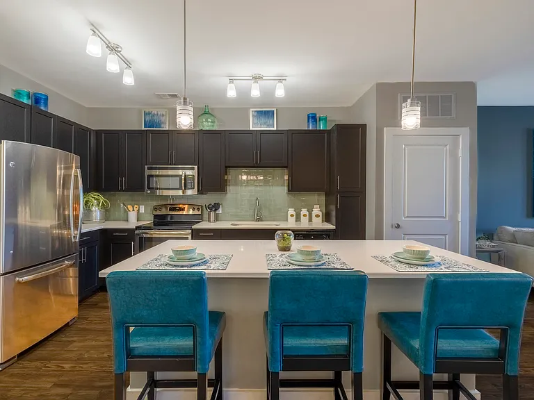 Kitchen with granite countertops