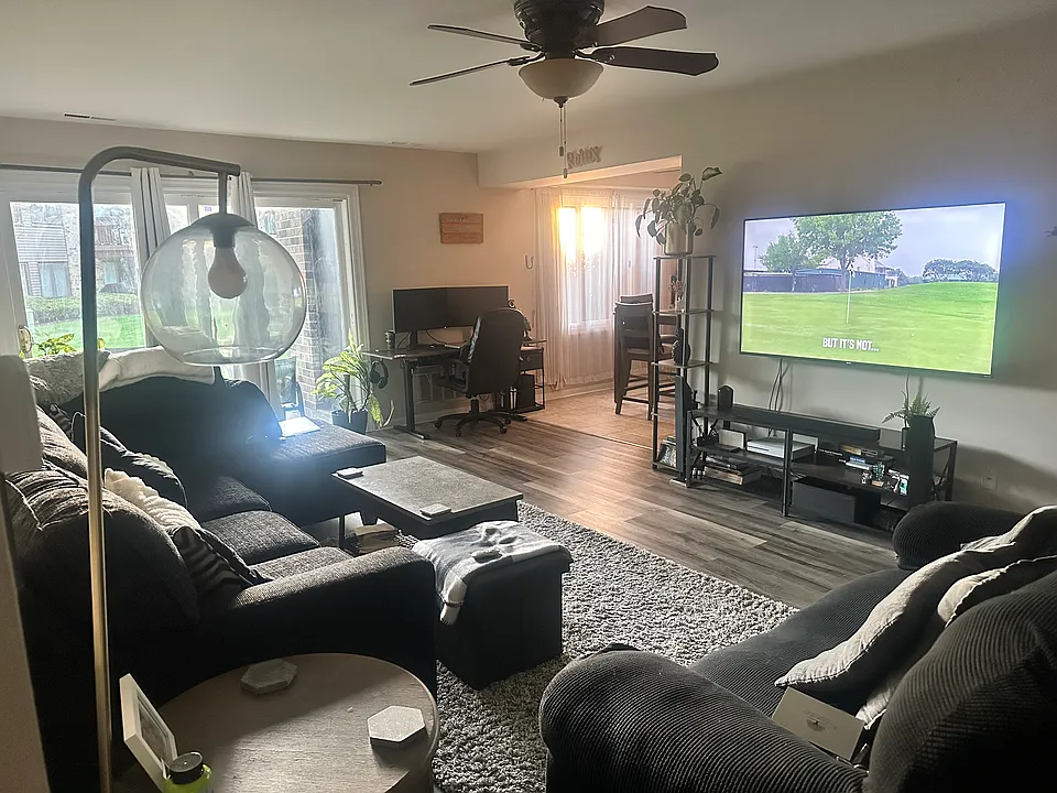Different angle, living room furnished example.