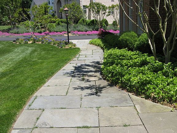 Hand Laid Slate Walkway to Front Entrance