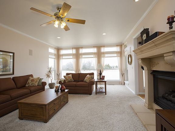 Tranquil living area with fireplace