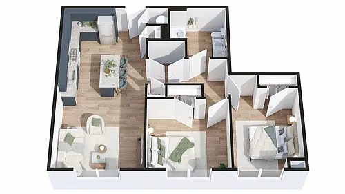 Floor plan 2 Bedroom - PBV