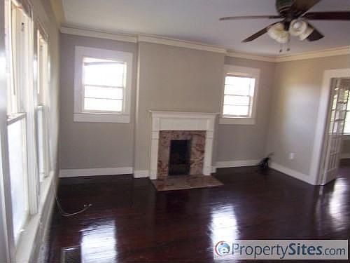 Granite wood-burning fireplace