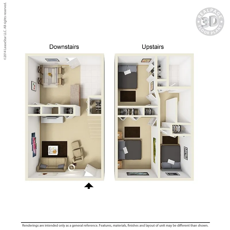 Floor plan Three Bedroom Townhouse