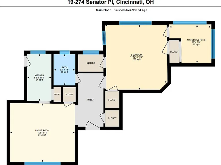 1x1 with Office Floorplan - Units 3,6,9,12,16,19 1x1 with Office Floorplan - Units 3,6,9,12,16,19
