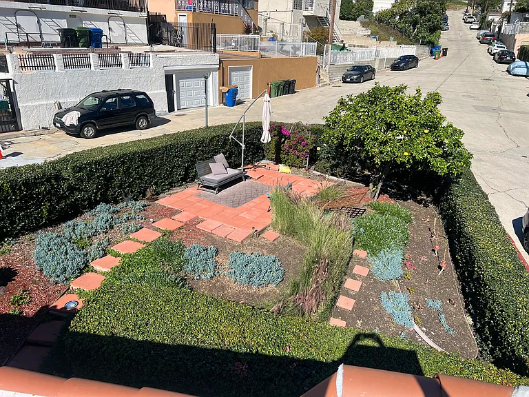 Aerial of garden