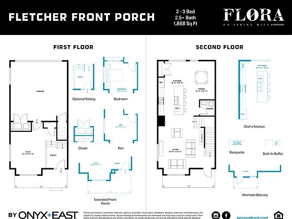 First and Second Floor Plan with Options