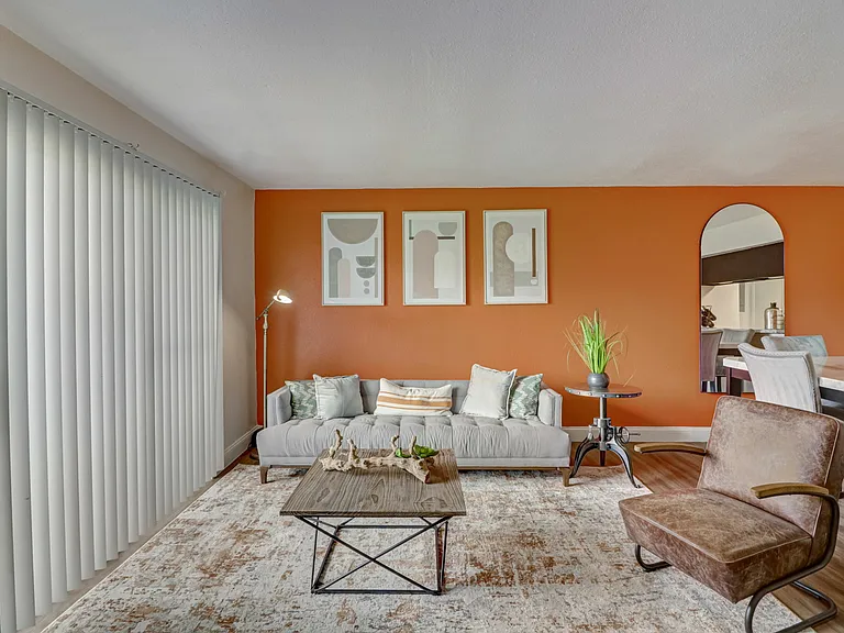 Sunlit Living Room at Oak Park Apartments