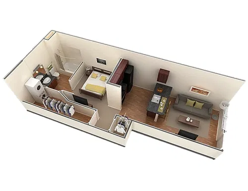 Floor plan A1 Cannock - 1 Bedroom, 1 Bathroom