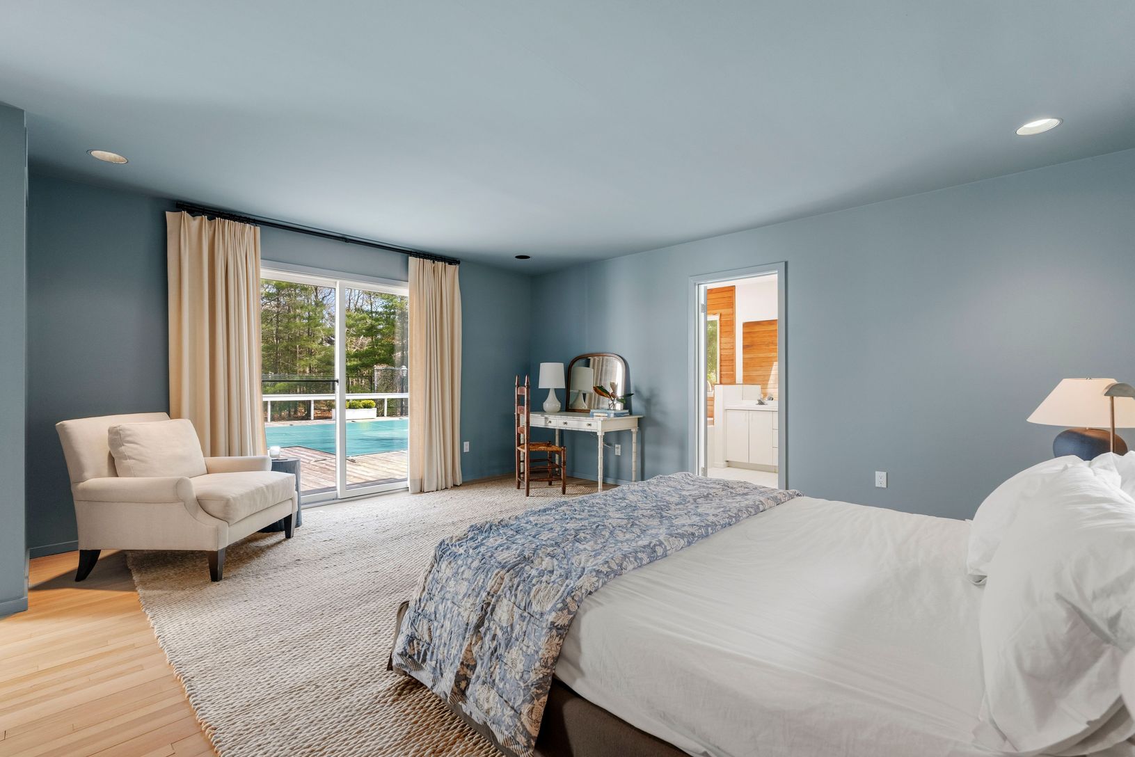  1st Floor primary Bed with Pool Deck access 